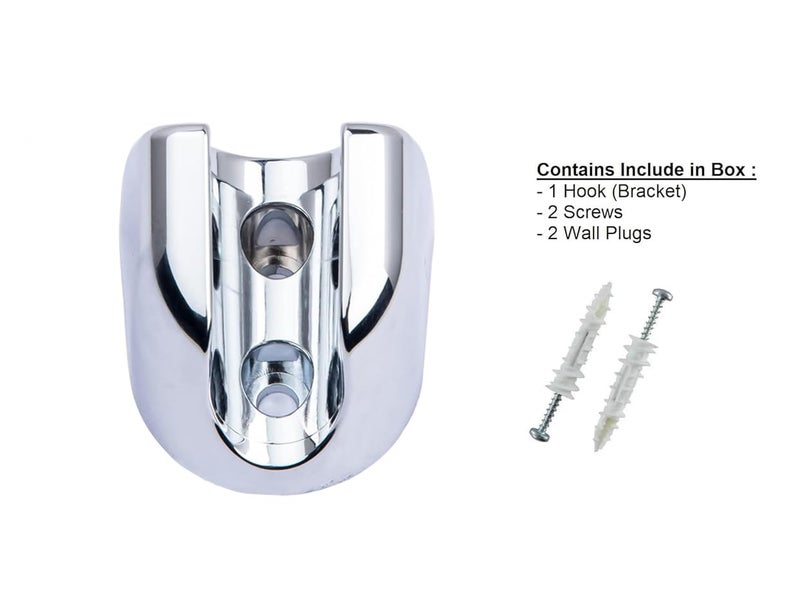 LUVBATH FITTING خطاف متعدد الاستخدامات مثبت على الحائط لحامل صنبور الصحة، تشطيب كروم فضي من بلاستيك ABS لحوامل الدش اليدوي للحمام والمطبخ (عبوة من 1) - Image 3