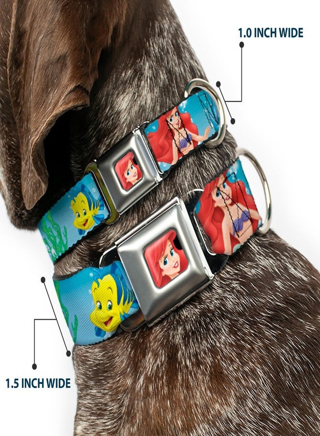 Buckle Down Buckle-Down Seatbelt Buckle Dog Collar - Ariel, Sebastian & Flounder Scene2 - 1" Wide - Fits 15-26" Neck - Large - Image 2