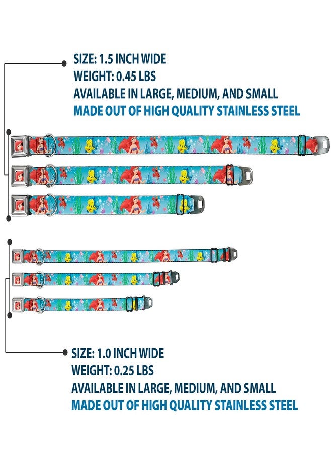 Buckle Down Buckle-Down Seatbelt Buckle Dog Collar - Ariel, Sebastian & Flounder Scene2 - 1" Wide - Fits 15-26" Neck - Large - Image 3