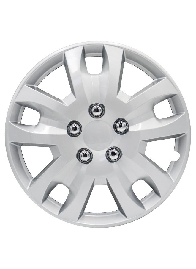 EMTC Pack of 4 EM-3119 Taiwan Wheel Cover | 17" Inch | Silver Universal Nested Style  - Image 2