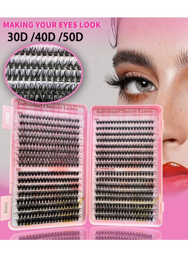 CMAYOME 640-Pack Tufted False Eyelashes 9-16mm Mixed Individual Lashes Cluster, Natural Curl Personal Eyelash Set, Segmented False Eyelashes, Thick Eyelashes for Women - Image 2