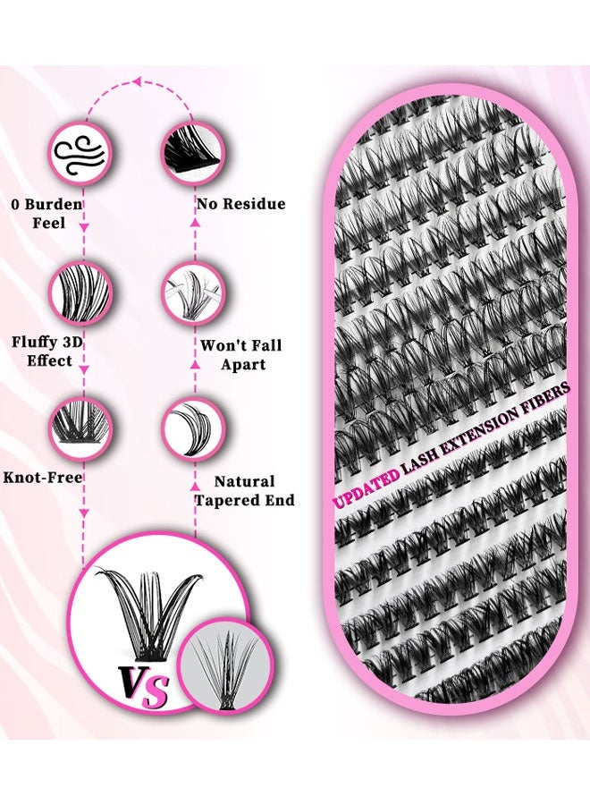 CMAYOME 640-Pack Tufted False Eyelashes 9-16mm Mixed Individual Lashes Cluster, Natural Curl Personal Eyelash Set, Segmented False Eyelashes, Thick Eyelashes for Women - Image 4