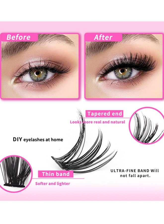 CMAYOME 640-Pack Tufted False Eyelashes 9-16mm Mixed Individual Lashes Cluster, Natural Curl Personal Eyelash Set, Segmented False Eyelashes, Thick Eyelashes for Women - Image 5