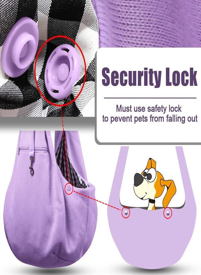 Tomkas Small Dog Sling Carrier - Zipper Pocket & Adjustable Strap - for 3-10 lbs Pets(Light Purple) - Image 4