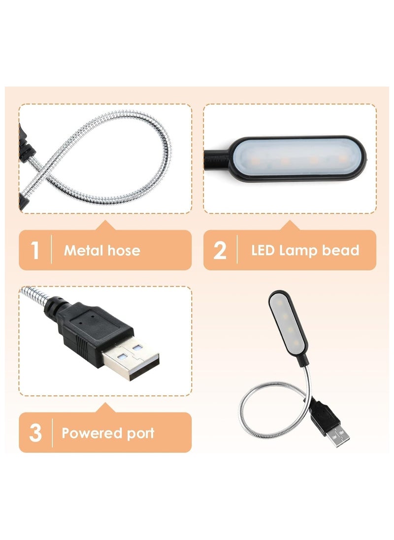 CMGTYYD - 2Pcs Laptop Light Multifunctional, USB Light with Flexible Gooseneck, LED USB Light Eye-Caring LED Technology, Plug-and-Play Design, USB Reading Light for Laptops, Keyboards, Desk, Book Reading（White Light+warm light) - Image 1