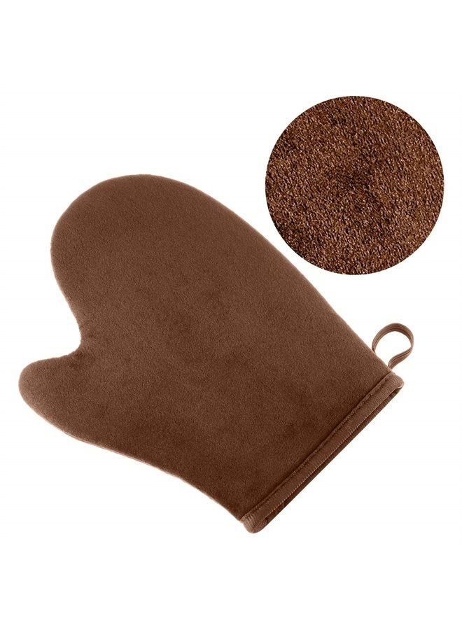 TOODOO 4 Pieces Double Sided Soft Microfiber Self Tanning Mitt Applicator Mini Finger Face Gloves for Self Tanner (Black and Brown)  - Image 2