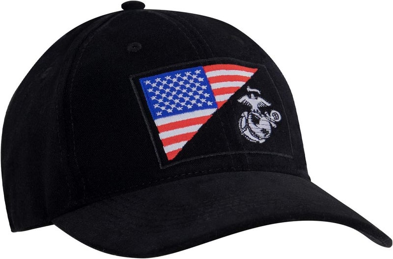 ROTHCO USMC Eagle, Globe and Anchor/US Flag Low Pro Cap - Patriotic Marine Corps Headwear - Image 2