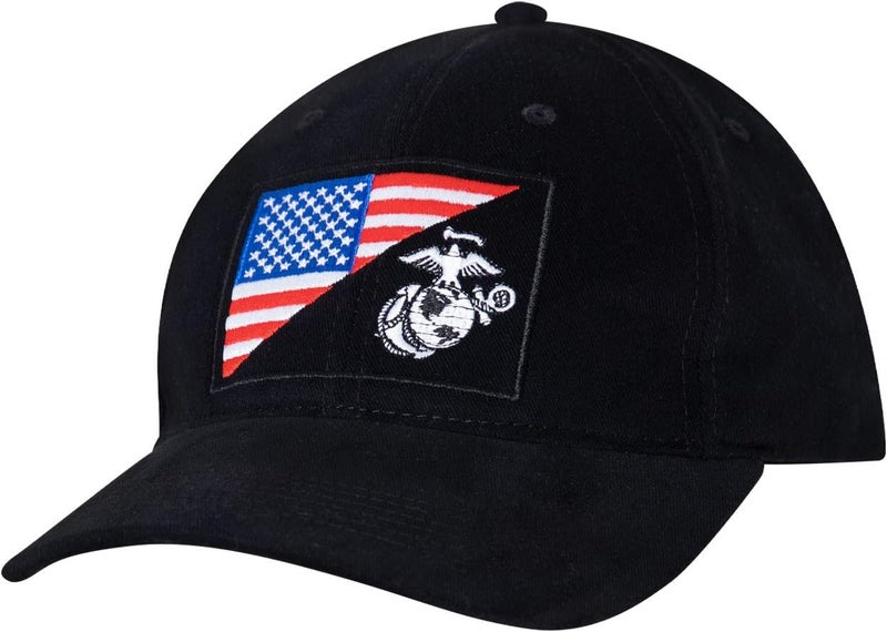 ROTHCO USMC Eagle, Globe and Anchor/US Flag Low Pro Cap - Patriotic Marine Corps Headwear - Image 1