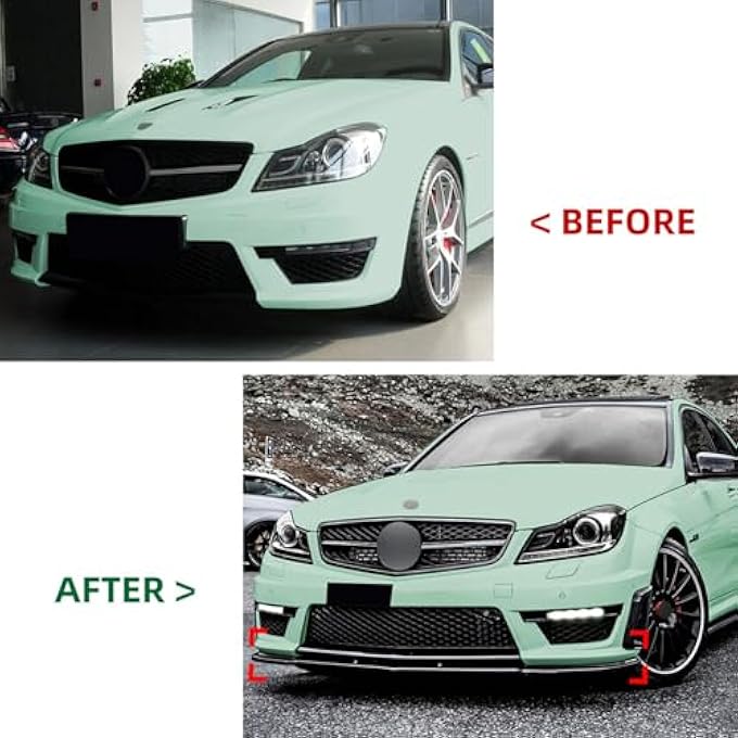 AUSMILA طقم شفة سبويلر أمامي لمرسيدس بنز W204 C Class C63 AMG سيدان 4 أبواب 2012-2014 - Image 4