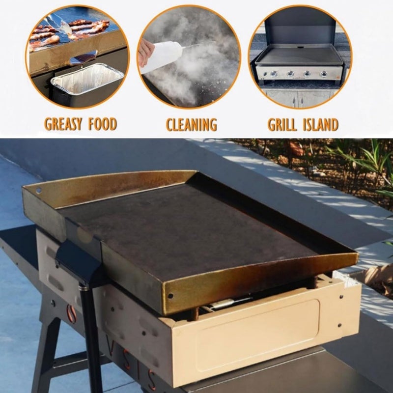 Grease Drainage Funnel, Rated Grease Gate for 17 22 28 36in Griddle, Enclosed Catcher Trap with L Reu et, Carbon Steel l - Image 4
