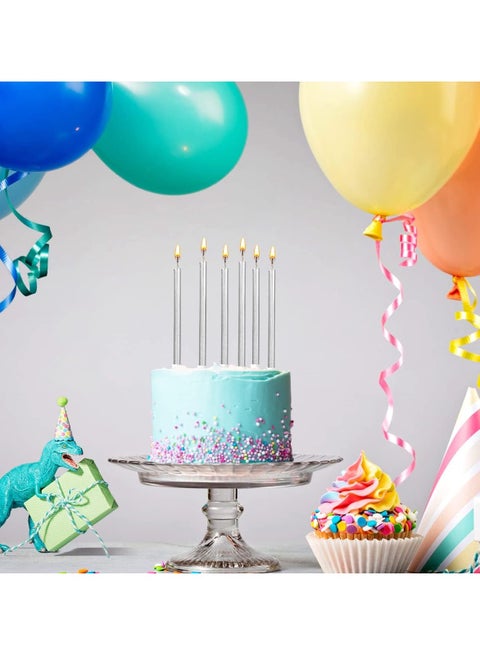 6 Piece Unscented Birthday Candle With Stand Set