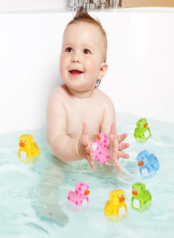 ArtCreativity 2.25 Inch Pixelated Rubber Duckies for Bath, Pack of 12 - Colorful Rubber Ducks in Bulk, Fun Bath Tub & Pool Toys, Cute Party Favors, Carnival Prizes, and Decorations - Image 5