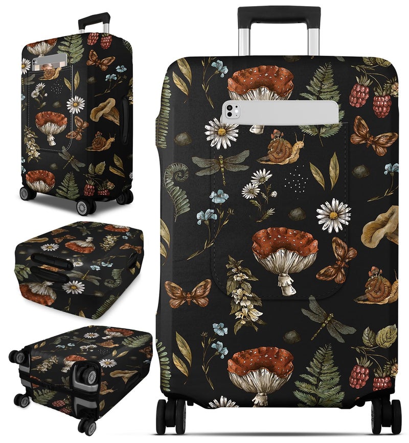Slohif Luggage Cover for Suitcase Tsa Approved Protector Mushroom Luggage Sleeve Large Suit Case Cover Travel Stretch Baggage Case Protective Washable Fit 2427 Inch - Image 2