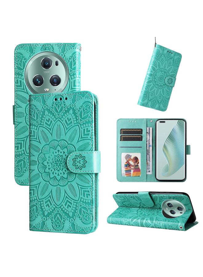 S-TOP Case For Honor Magic5 Pro Embossed Sunflower Leather Phone Case - Image 1