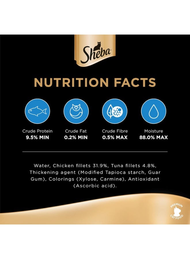 Sheba Filets Chicken with Sustainable Tuna 60g Premium Wet Cat Food High Protein Omega 3 Rich Natural Ingredients Gourmet Meal for Adult Cats - Image 4