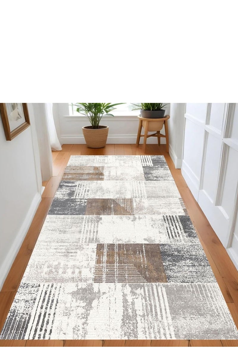 سجادة طويلة للممرات الداخلي  و الخارجي مستطيلة سمك 0.25 سم ضهر دوتس مانع الانزلاق سهلة التنظيف مثالية لغرفة المعيشة وغرفة الطعام والممرات غرف مشاية - Image 1