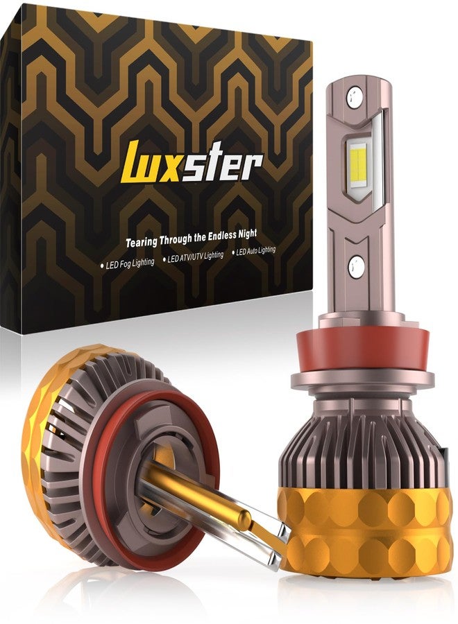 LUXSTER Ultra H11 H9 LED Bulbs, 50000LM Super Bright, Triple Copper Pipes Cooling Tech(Unique), Punisher Pro Upgrade, H8 H16 Foglight, 6000K Pure White, Pack of 2 - Image 1
