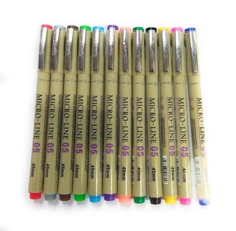 Generic Kreative Kraft Superior Color Drawing Micron Pens 12Piece Fine Liner Set for Sketching Illustration Calligraphy - Image 3