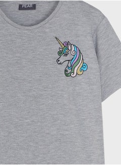 Pear Concept Kids Unicorn Embroidered T-Shirt  - Image 3