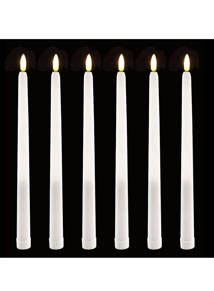 Y&D LED Taper Candles with Remote, 6 Pcs 28cm Long Flameless Flickering Window Battery Operated White Candle for Home, Restaurant, Wedding  - Image 1