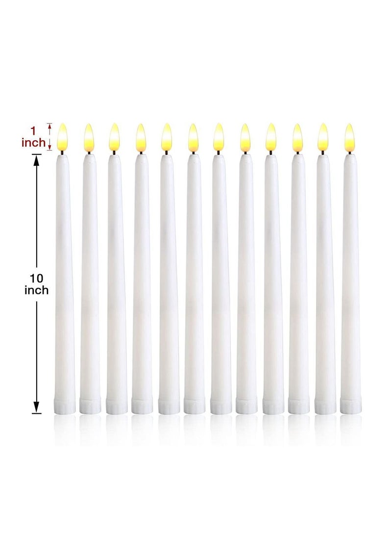 Y&D LED Taper Candles with Remote, 6 Pcs 28cm Long Flameless Flickering Window Battery Operated White Candle for Home, Restaurant, Wedding  - Image 3