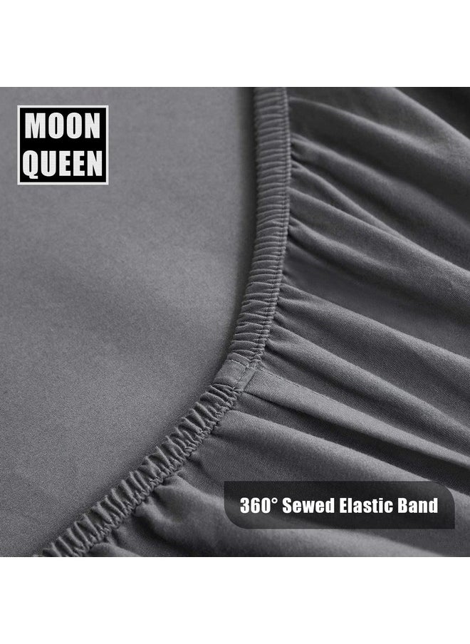 MOONQUEEN MOONQUEEN 2-Pack Baby Fitted Crib Sheets - Soft Breathable Microfiber Toddler Nursery Sheet Set for Boys and Girls, Fits Standard Size Crib Mattress 28 x 52 x 8in, Grey  - Image 5