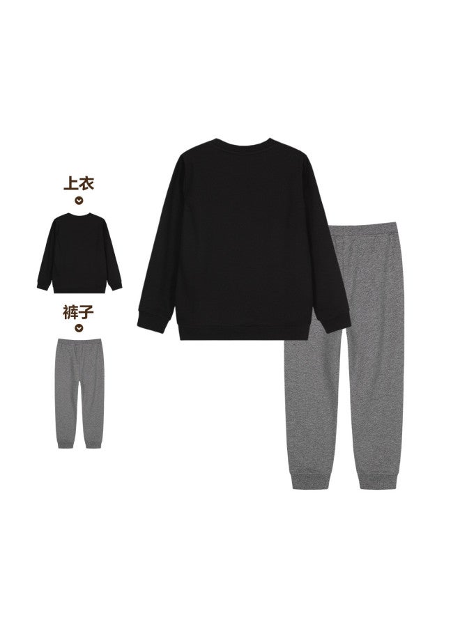 Hush Puppies Children's Spring And Autumn Boys And Girls Sportswear Set Full Cotton Children's Sportswear Two-piece Set - Image 5