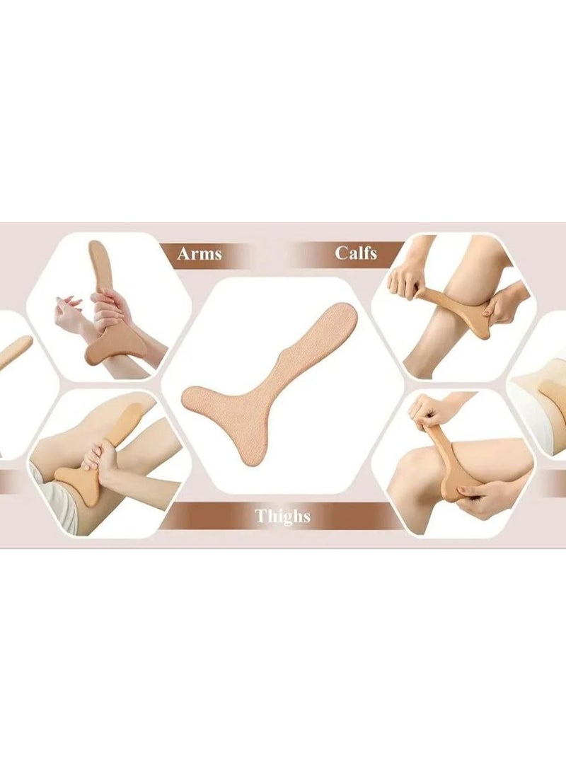 Wooden Body Massage Tools for Lymphatic Drainage and Body Sculpting, Handmade Anti-Cellulite Massager Set for Muscle Relaxation and Skin Smoothing, Ideal for Daily Use and Full-Body Comfort - Image 2