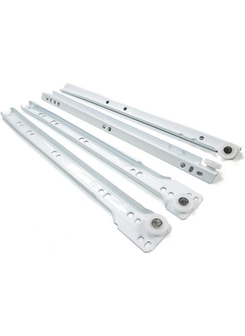 Royal Apex Cabinet Rails Drawer Track Slides For Computer Table Clothing Cabinets With Wheels White Color (12 inch)