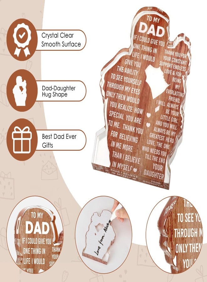 LuoHere Dad Birthday Gift from Daughter - Cool from Daughter Christmas Valentines Easter Gifts Idea Daddy New Dad Best Dad Ever Gifts Father's Day Gifts Dad Desk Decor Acrylic Plaque Sign - Image 2