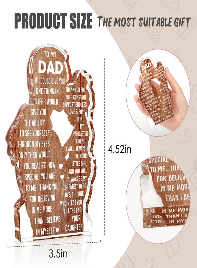 LuoHere Dad Birthday Gift from Daughter - Cool from Daughter Christmas Valentines Easter Gifts Idea Daddy New Dad Best Dad Ever Gifts Father's Day Gifts Dad Desk Decor Acrylic Plaque Sign - Image 3