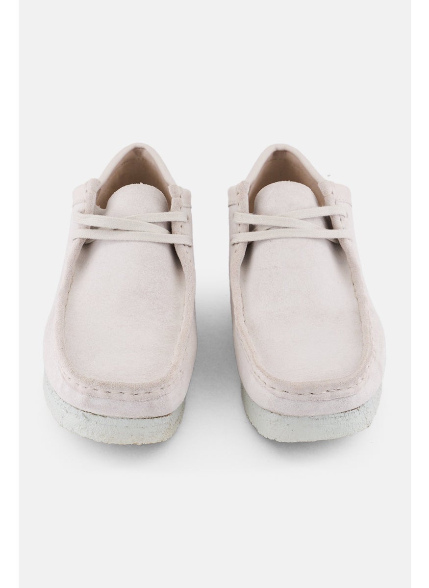 clarks - Men Standard Wallabee Lace Up Shoes, White - Image 1