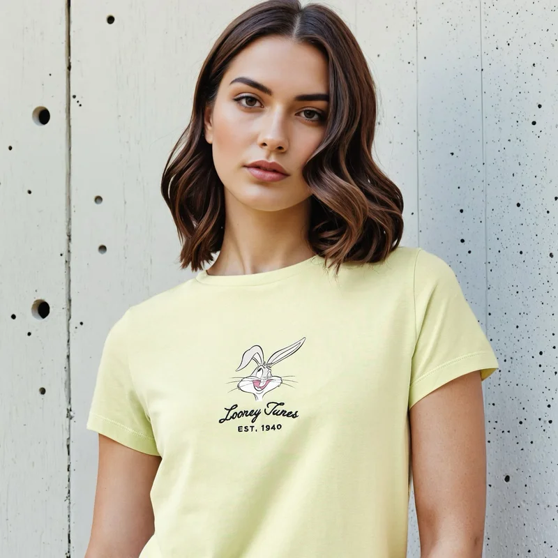 SP Characters  Looney Tunes Print Crew Neck T-shirt for Women | Best Price UAE