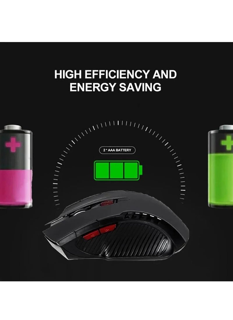 AROAQ 2.4Ghz Wireless Mouse, Portable Optical Office Mouse, Lightweight Compact Photoelectric Mouse With USB Receiver, Strong And Durable Gaming Mouse For Computer Laptop, (1pc, Red)  - Image 3