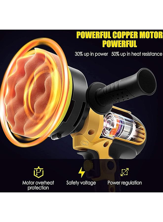 WEMART Polishing Machine Kit 700W Buffer Polisher With Detachable Polishing Pad Home Diy Waxing Polishing Sponge Pads Kit For Car Sanding Polishing Waxing Sealing Glaze 600 3713Rpm - Image 3