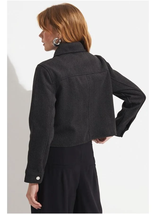 جون June Pocket Detailed Coat Anthracite