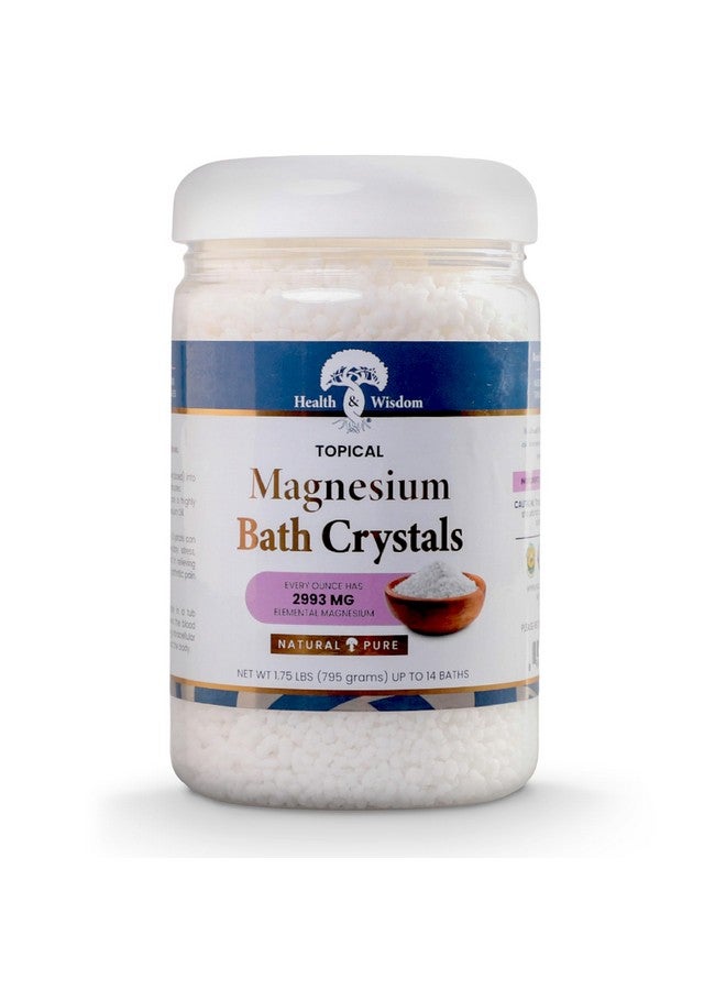Health and Wisdom Magnesium Bath Salt - Magnesium Chloride Flakes for Bath Soak, 4X Epsom Salt Concentration, Unscented Formula, Dead Sea Sourced, Zero Additives - 28 Ounces - Image 1