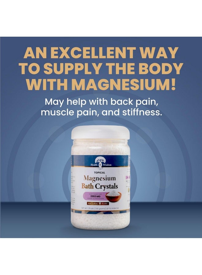 Health and Wisdom Magnesium Bath Salt - Magnesium Chloride Flakes for Bath Soak, 4X Epsom Salt Concentration, Unscented Formula, Dead Sea Sourced, Zero Additives - 28 Ounces - Image 2