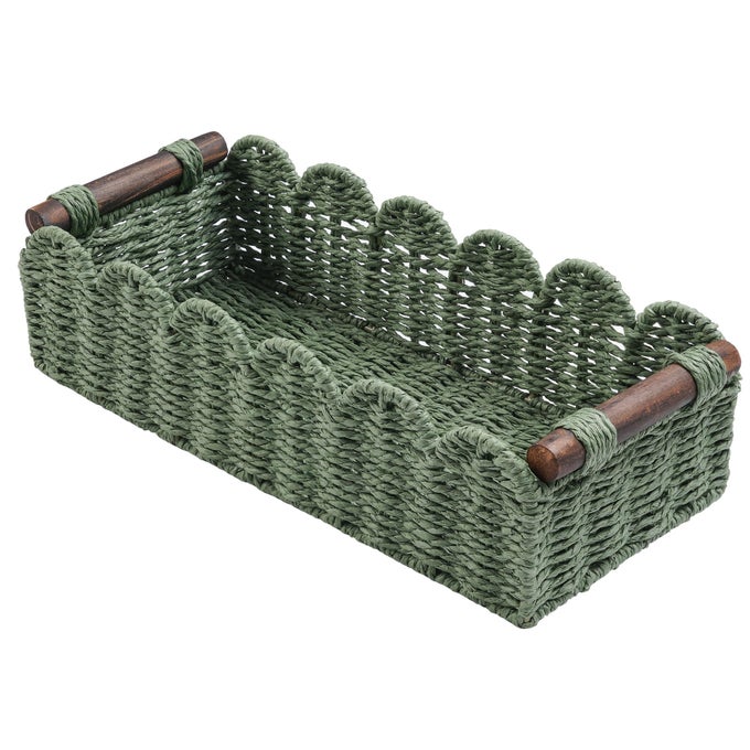 TOILET PAPER STORAGE BASKET BATHROOM COUNTER ORGANIZER WICKER BASKETS FOR ORGANIZING CUTE BASKET FOR APARTMENT BEDROOM NURSERY ROOM KITCHEN BATHROOM DECORGREEN