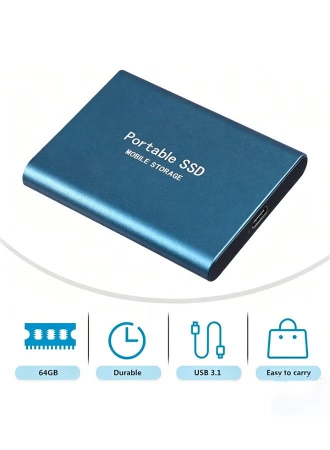 جوي فوكس قرص صلب خارجي محمول بسعة 64 جيجابايت | منفذ USB 3.1 عالي السرعة، قرص صلب صغير الحجم بمنفذ USB-C لأجهزة الكمبيوتر/الحواسيب المحمولة/الهواتف - Image 2