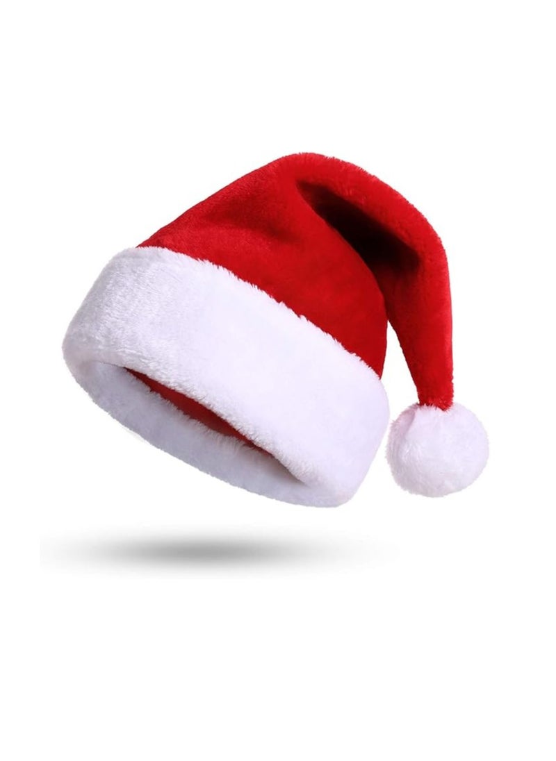 Hanady Luxury Santa Hat for Christmas - Soft Plush Comfort with Stylish Faux Fur Pom-Pom, Classic Design for Festive Joy  - Image 1