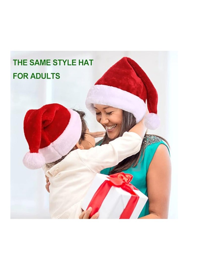 Hanady Luxury Santa Hat for Christmas - Soft Plush Comfort with Stylish Faux Fur Pom-Pom, Classic Design for Festive Joy  - Image 3