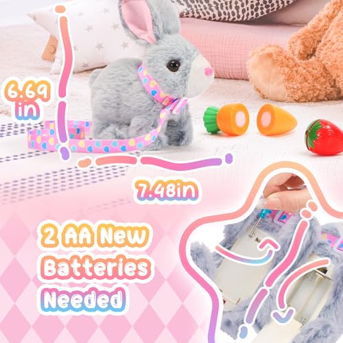 Tagitary Easter Plush Bunny Toy for KidsInteractive Realistic Bunny with SoundsWalkingEars WigglingTwitch Mouth and NoseHopping Rabbit Toys Easter Basket Stuffers Birthday Gift for Toddlers - Image 5