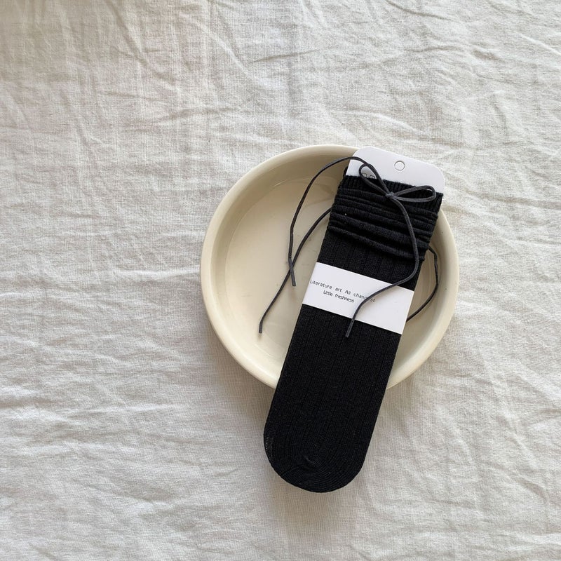 Sugarcane Pear Children''s Wear Girls'' Socks 2024 Autumn and Winter New Children''s Solid Color Piled Mid-Socks Without Socks Baby Cotton Socks - Image 1