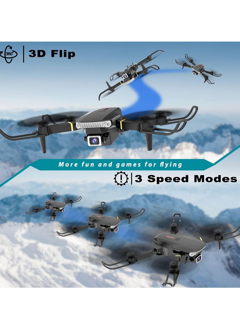 Eworld - Foldable Quadcopter E88 Pro Max Drone with 4K Dual Camera for Adults, Remote Control Drone with Gesture Selfie, 3D Flips, Waypoint Flight, Altitude Hold, Long Control Range, Battery and Carrying Bag, Perfect Gift for Boys, Girls and Beginners - Image 1