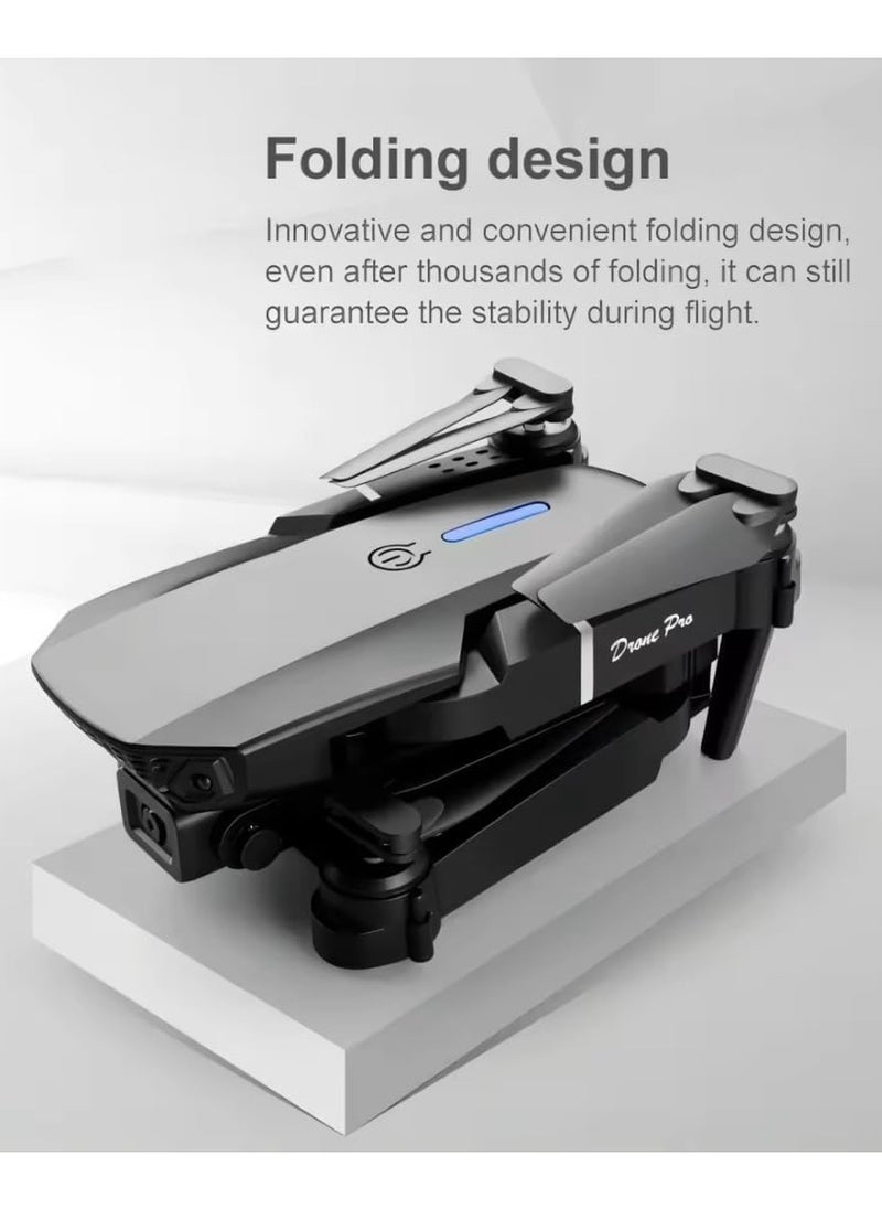 Eworld - Foldable Quadcopter E88 Pro Max Drone with 4K Dual Camera for Adults, Remote Control Drone with Gesture Selfie, 3D Flips, Waypoint Flight, Altitude Hold, Long Control Range, Battery and Carrying Bag, Perfect Gift for Boys, Girls and Beginners - Image 1