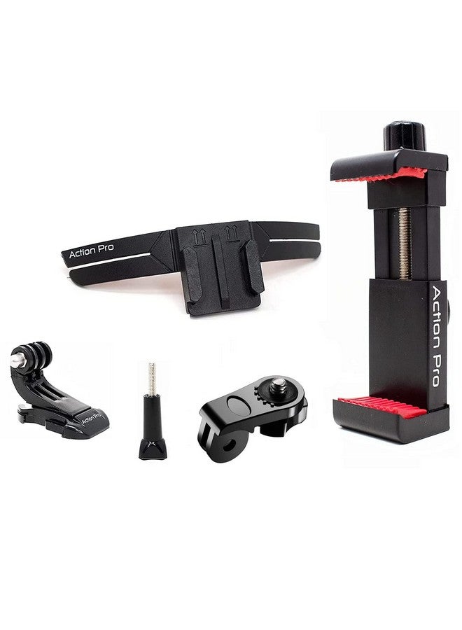 Action Pro Pro Helmet Chin Mount Strap Compatible With All Smartphones Gopro-13/12/11/10/9/8/7/6/5/4/Sjcam/Dji Osmo/Insta-360 And All Action Camera - Image 1
