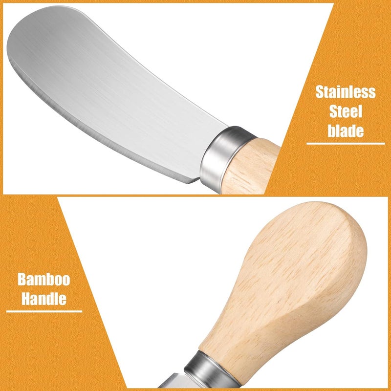 Lanties 24 Pcs Little Cheese Spreader Knives 4.7 Inch Stainless Steel Butter Spreader with Wooden Handle Mini Butter Knives Small Cheese Utensils for Charcuterie Board Cream Cake Condiment Sandwich - Image 5