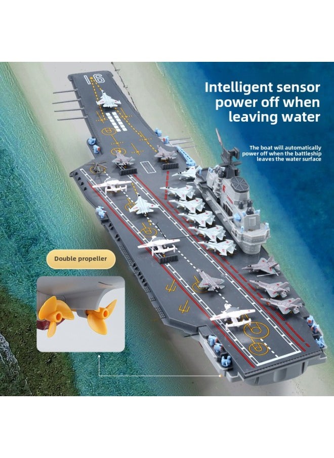 Generic - JJRC Remote Control Aircraft Carrier 2.4g Wireless Electric Boat Water High Speed Remote Control Boat Simulation Model Toy-Color:Grey - Image 1