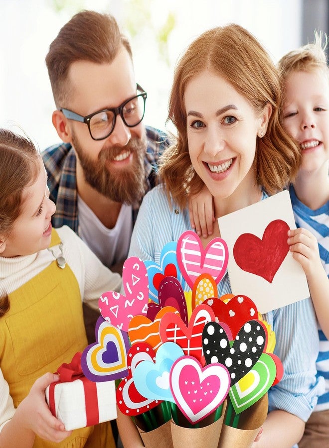 مجموعة موتيبونز المكونة من 36 قطعة لصنع باقة زهور عيد الحب، اصنع بنفسك زهورًا ورقية ملونة، هدية تبادل لعيد الحب، مشروع يدوي لعطلة الربيع، أنشطة منزلية - Image 5